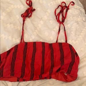 Red/black M bandeau top